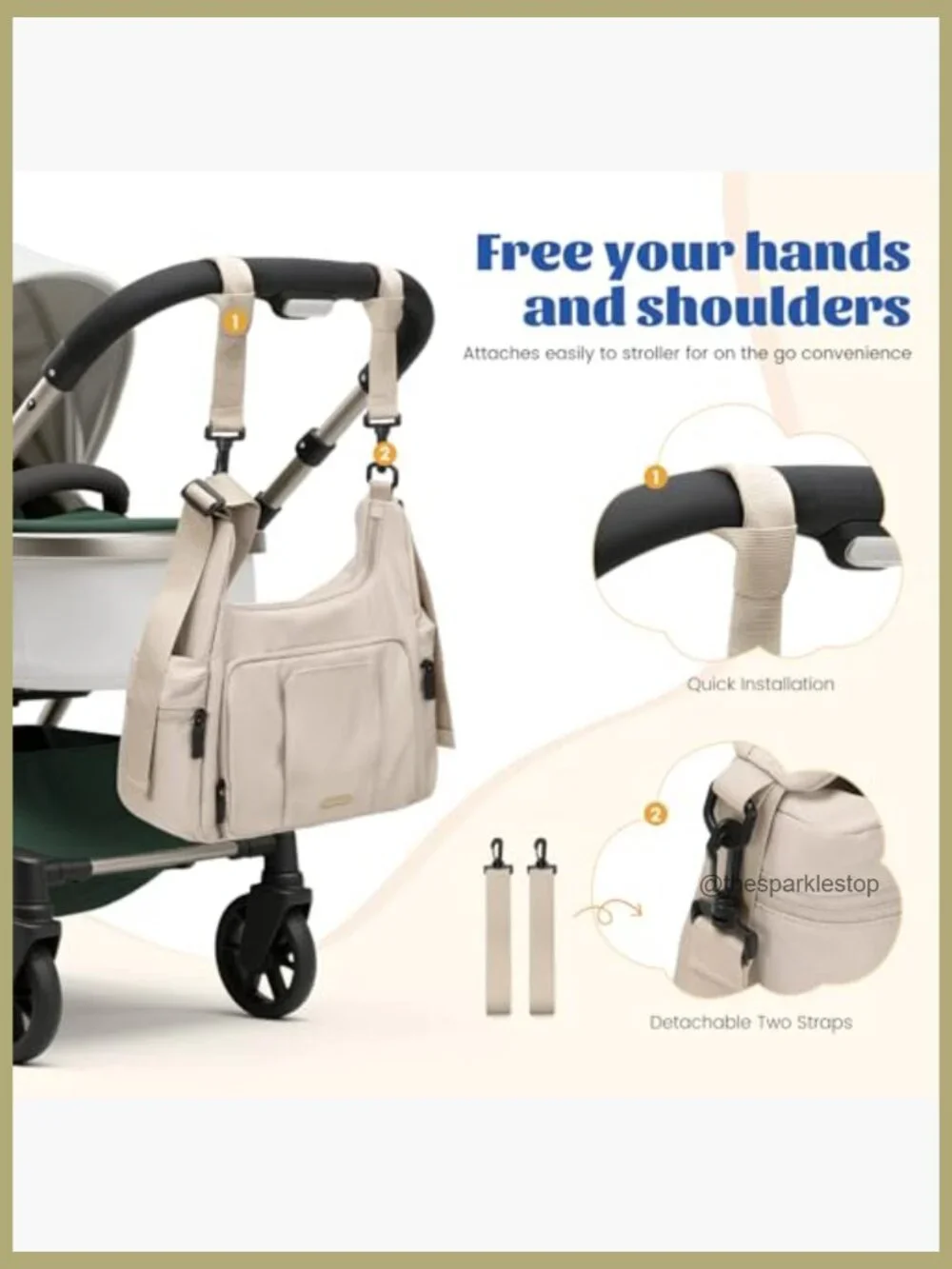 14L Puffer Diaper Bag Tote, Large Capacity Travel Crossbody Hospital Bag